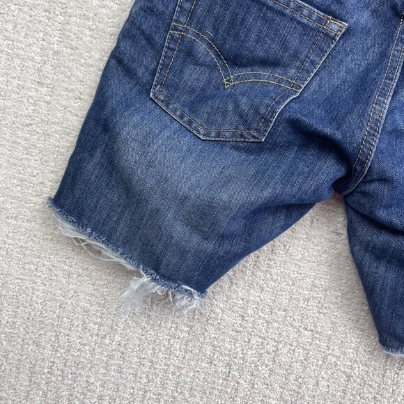 Levis 511 Slim Shorts Regular Men / Boy 27 Blue Distressed Denim Cut Off Raw Hem - Picture 11 of 12